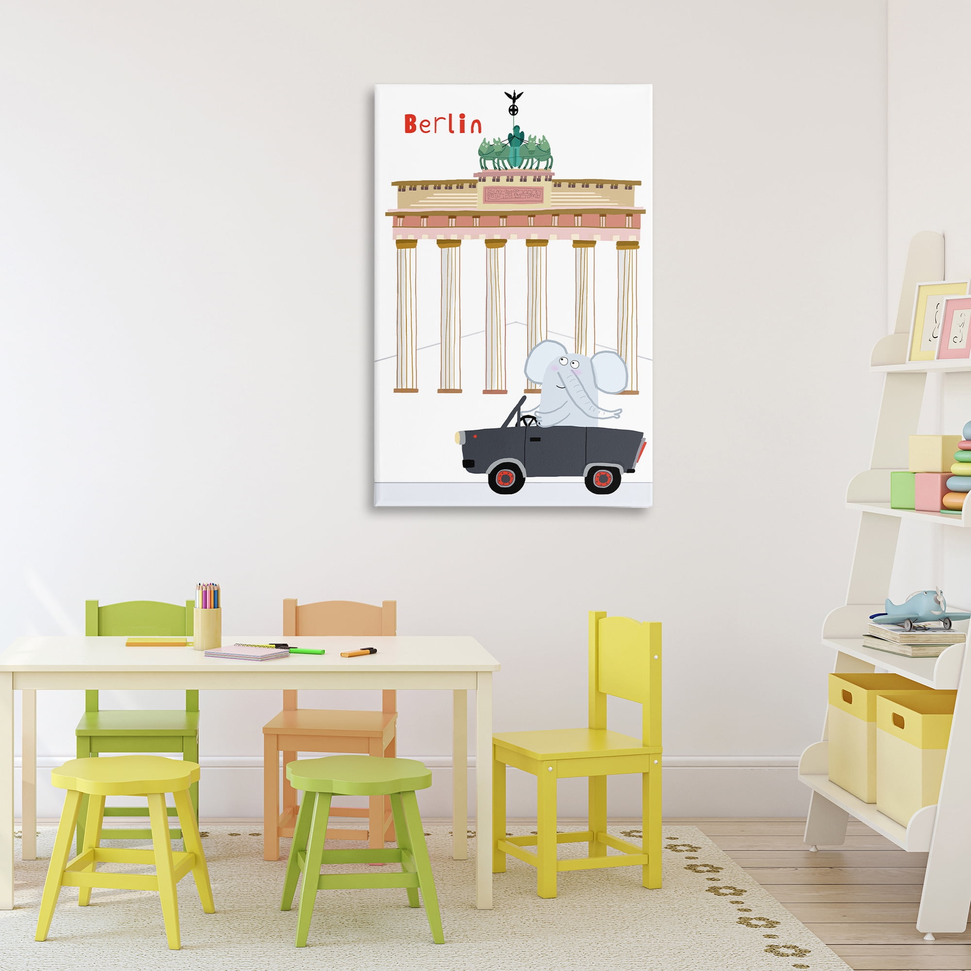 Elephant & Berlin Architecture Canvas Wall Art, design by Carla Daly