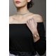 thumbnail image 4 of Anillo envolvente de perla doble simulada: acero inoxidable chapado en oro Lar, 4 of 4