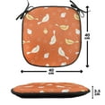 thumbnail image 4 of Orange Chair Seating Cushion, Birds with Heart Shapes Swirling Patterns on Burnt Orange Vintage Backdrop, Soft Seat Pads for Office with Anti-slip Backing, 16"x16", Orange Yellow White, by Ambesonne, 4 of 7
