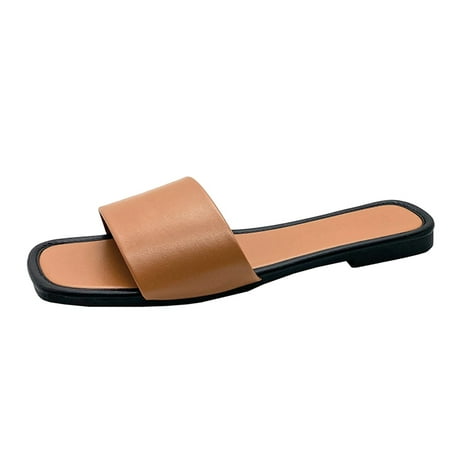 

NECHOLOGY Fuzzy Slippers Women Fashion Summer Women Slippers Flat Lightweight Solid Silk Robe And Slippers Set Women Shoes Brown 7.5