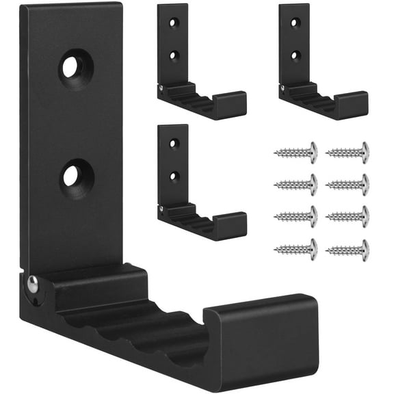 4PCS Folding Coat Hooks, AndHot Wall Hooks for Hanging Coats Bathroom Towel Hooks Hardware Heavy Duty Aluminum Alloy Robe Hooks Wall Mounted DIY Coat Rack Hooks No Rust Indoor, Outdoor,Matte Black