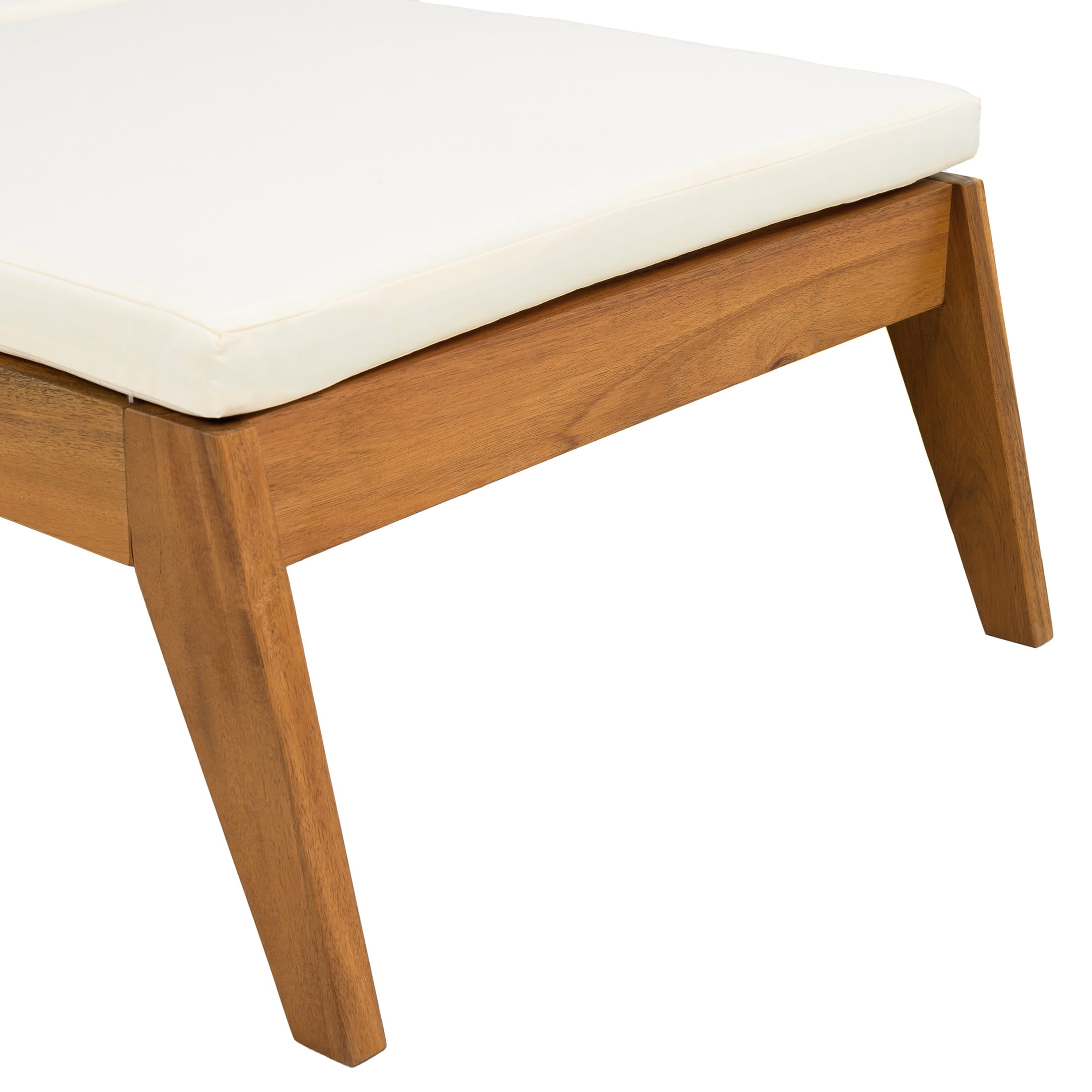 Christopher Knight Home Patio Chaise Lounge with Wheels, 4-Position Adjustable Backrest, Hidden Cup Holder, Cream