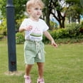 thumbnail image 4 of YOUNGER TREE Baby Girl Summer Short Set Female Cute T-Shirt Shorts 2pcs Clothes Outfits, 4 of 7