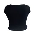 thumbnail image 6 of FNNMNNR Women Crop Vest  Sleeveless Off Shoulder Wing Star Print Knitting Elastic Black Tops, 6 of 8