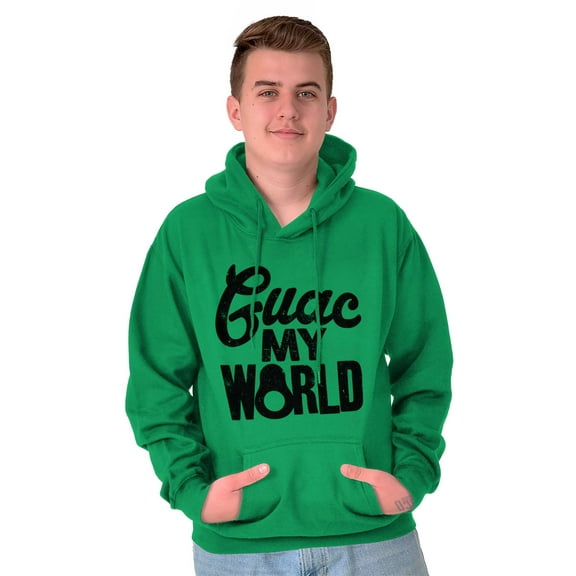 Guac World Guacamole Avocado Foodie Unisex Plus Fleece Graphic Hoodie Brisco Brands 2X