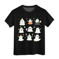 thumbnail image 4 of Caqnni Halloween Shirt Toddler Ghouls T-Shirt Boys Girls Ghost Graphic Tee Kids Spooky Tops Halloween T-Shirt (110,Black), 4 of 4