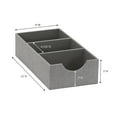 thumbnail image 2 of Household Essentials Organizer Tray, Accessory Organizer, Sturdy Drawer Organizer with Fabric Covering and Three Compartments, Grey, 2 of 12