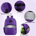 thumbnail image 4 of Trailmaker 17" Backpack – Reflective School Backpack with Padded Straps, Water Bottle Pockets for Kids & Adults, School Travel Camp (Purple), 4 of 13