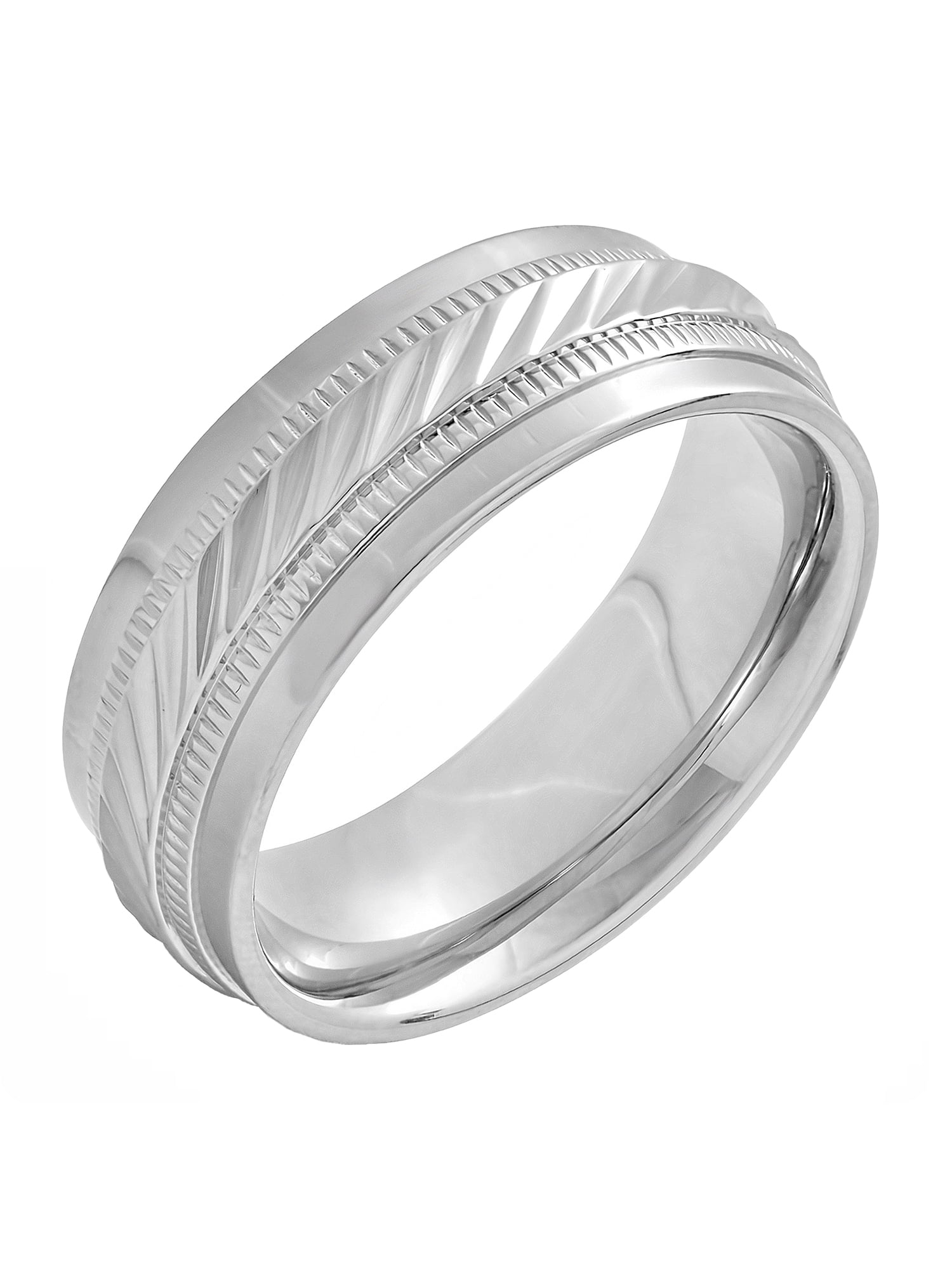 Brilliance Fine Jewelry - Men’s Stainless Steel 8MM Wave Pattern ...