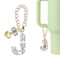 thumbnail image 1 of Charm de letra Uxcell para taza Stanley, accesorios de letra inicial J con lazo en forma de corazón y rhinestone brillante para tazas o otros vasos de agua con asa para mujeres, blanco, 1 of 7