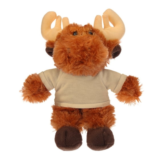 Plushland 8 Inch Floppy Moose with Tee Plush Stuffed Animal Personalized Gift - Custom Text on Shirt - Great Present for Mothers Day, Valentine Day, Graduation Day, Birthday