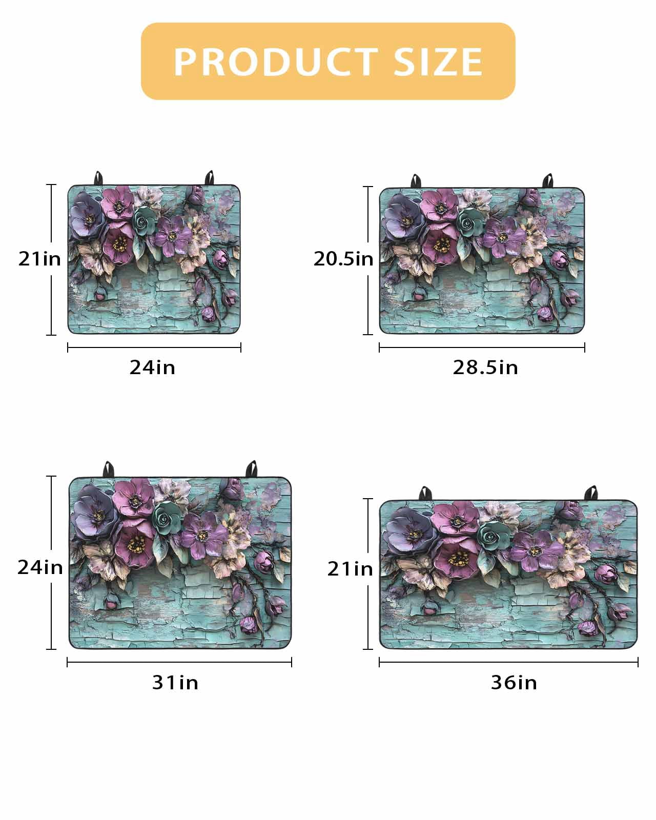 nqOlkjepod Large Induction Cooktop Protector Mat 24"x21", Spring Floral Stove Top Covers for Electric Stove, Blue Mottled Walls Vintage Garden Pastoral Stove Burner Cover Mats, Glass Top Stove Cover