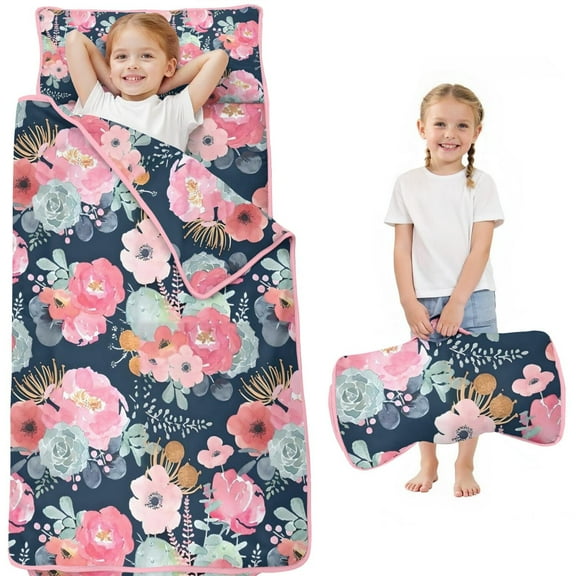 Pioneer Flower Floral Print Pattern Toddler Nap Mats for Kids Preschool,Sleeping Mat Bag or Kids,Toddler Sleeping Bag,Toddler Nap Mat or Daycare