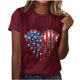 thumbnail image 5 of Camisetas de Manga Corta para las Mujeres, Blusa de Manga Corta de la Moda Del Día de la Independencia Hecha de Poliéster Cómodo para la Primavera Verano, Blusas de Manga Corta para las Mujeres, 5 of 7