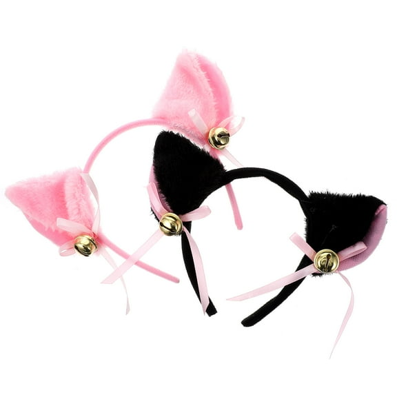 Luxshiny 2Pcs Comfortable Black Cat Ear Hair Hoop Cute Animals Headband for Cosplay