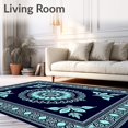 thumbnail image 2 of ODIKA 4'x6' Machine Washable Non-Slip Area Rug, Pristine Shoreline Medallion High Traffic Rug, Black, 718285, 2 of 7