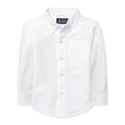 Baby Toddler Boys Long Sleeve Button Up Shirt, Sizes 6M-5T