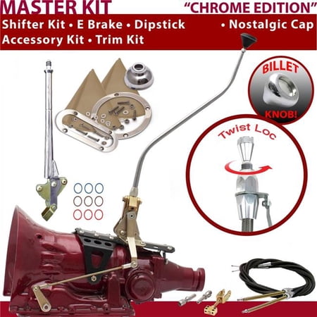 American Shifter 4L60E Shifter Kit Chrome 23 in. Swan E Brake Cable Trim Kit Dipstick for F5F39