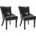 thumbnail image 2 of SAFAVIEH Lotus 19''H Side Chair, Black/Silver Nail Heads, Set of 2, 2 of 5