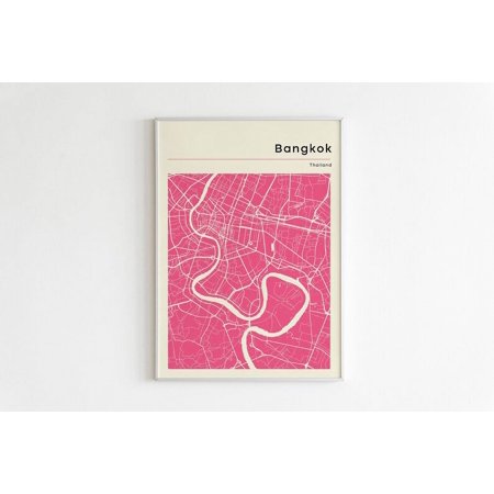 Poster Bangkok Map Print, Bangkok Map Poster s, Thailand, Travel Map Print, City Map Print, Map Gifts, Modern Maps, Black and White Map, Home Decor-UNFRAMED