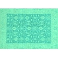 thumbnail image 1 of Ahgly Company Machine Washable Indoor Rectangle Oriental Turquoise Blue Traditional Area Rugs, 5' x 8', 1 of 4