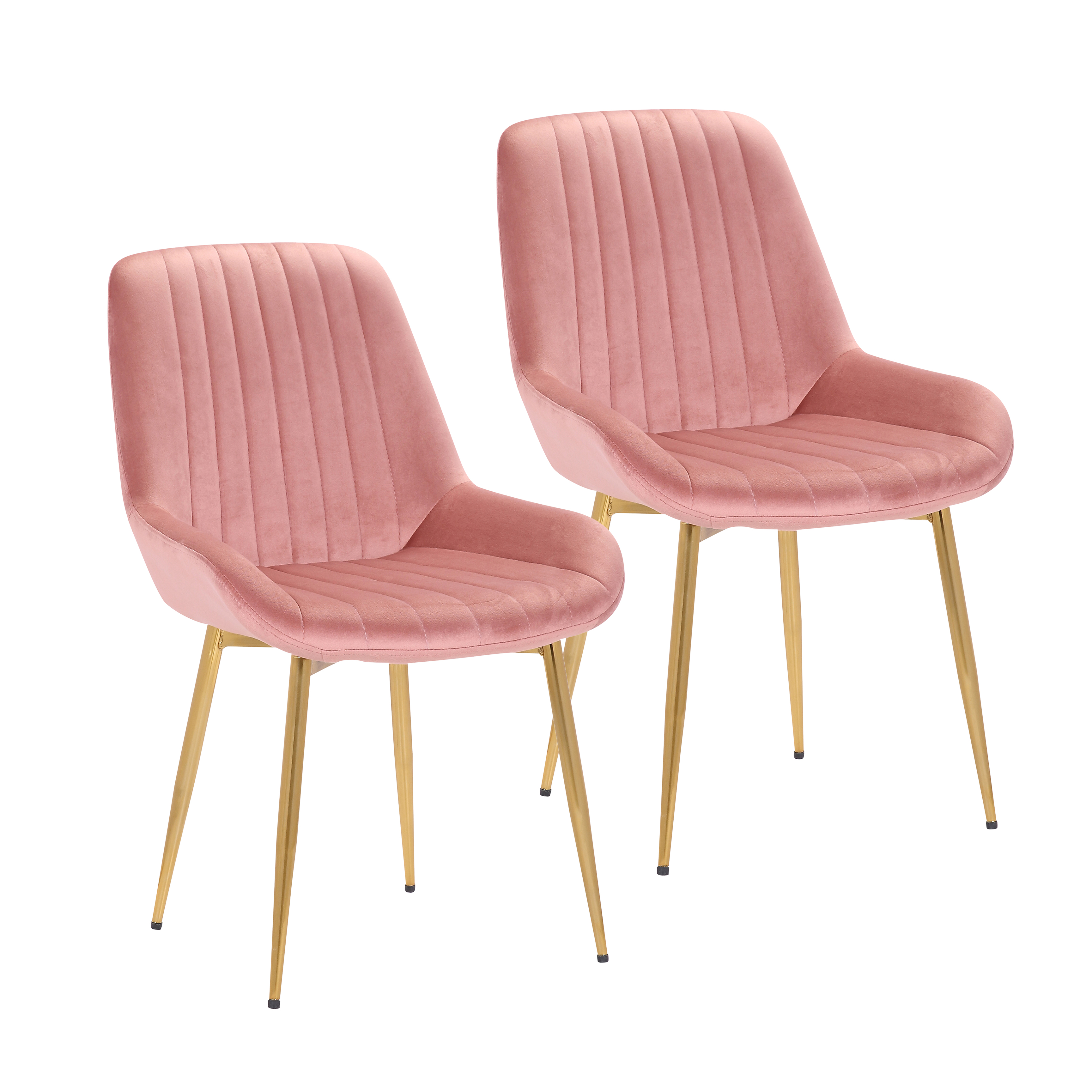 Porthos Home Dayo Set Of 2 Velvet Dining Chairs With Low Back, Shallow