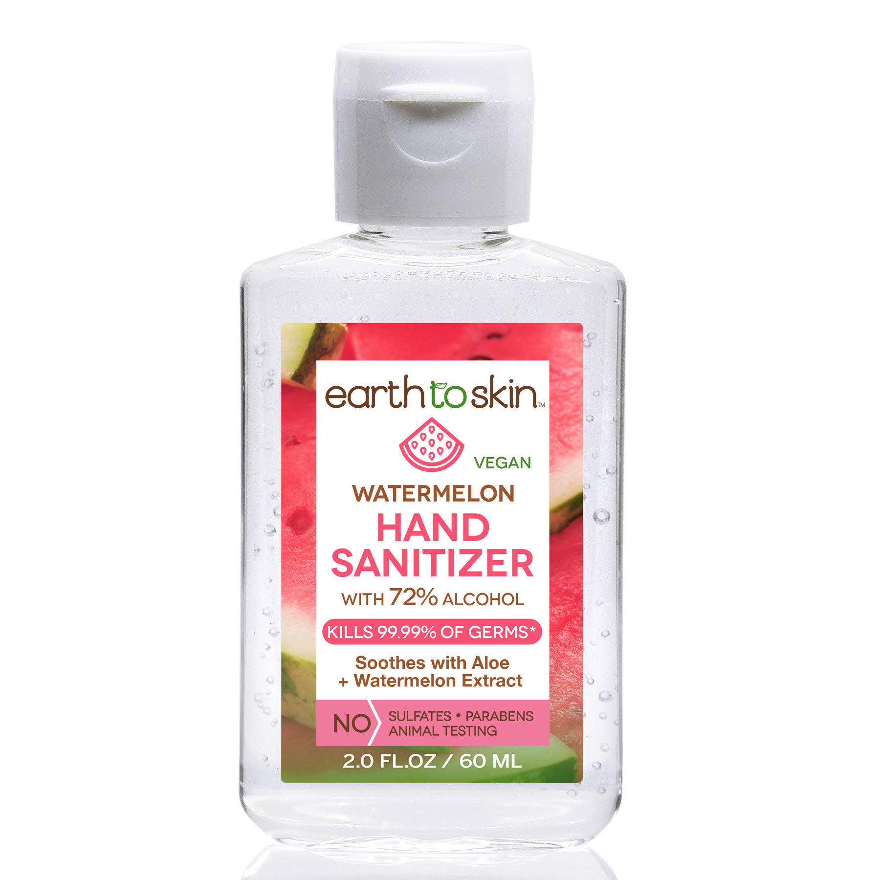 (6 Pack) Earth to Skin Hand Sanitizer Gel, 2 oz Watermelon - image 2 of 6