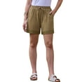 thumbnail image 2 of INSPIRE CHIC Shorts for Women's Casual Summer Elastic High Waisted Drawstring Wide Leg Shorts with Pockets XL Khaki, 2 of 6