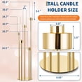 thumbnail image 3 of Home Decor 42.5In Candlestick Holders 5 Arm Gold Floor Candelabra, Tall Metal Candle Centerpieces for Tables with Acrylic Lampshade for Wedding, Birthday Party, Christmas, Fit LED 0.82'' LED Candle, 3 of 7