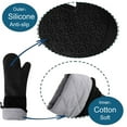 thumbnail image 4 of 2pcs Extra Long High Temp Oven Mitts, Heavy Duty Non-Slip Grip Mitts Heat Resistant, Black, 4 of 5