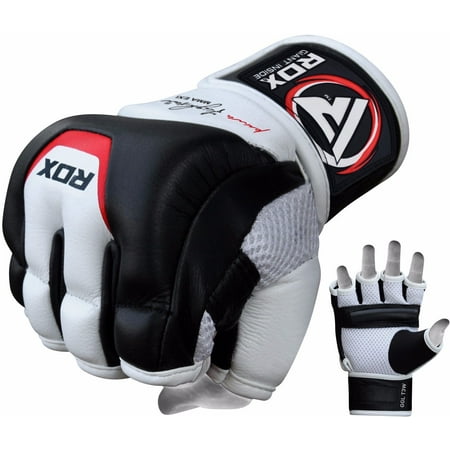 RDX MMA Cowhide Leather T3 Grappling Gloves, White, (Best Grappling Martial Arts)