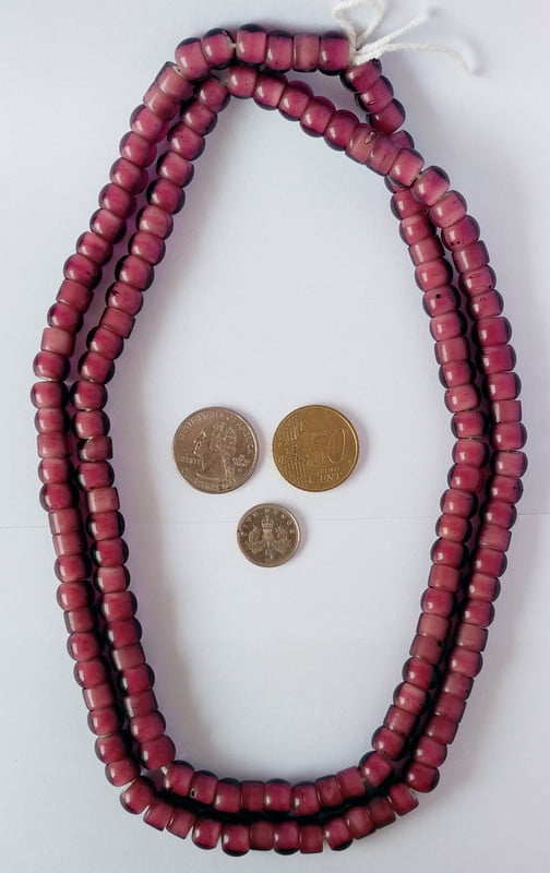 ZuluCraftShop Antique Purple Heart Glass Beads, 8mm  Round Beads