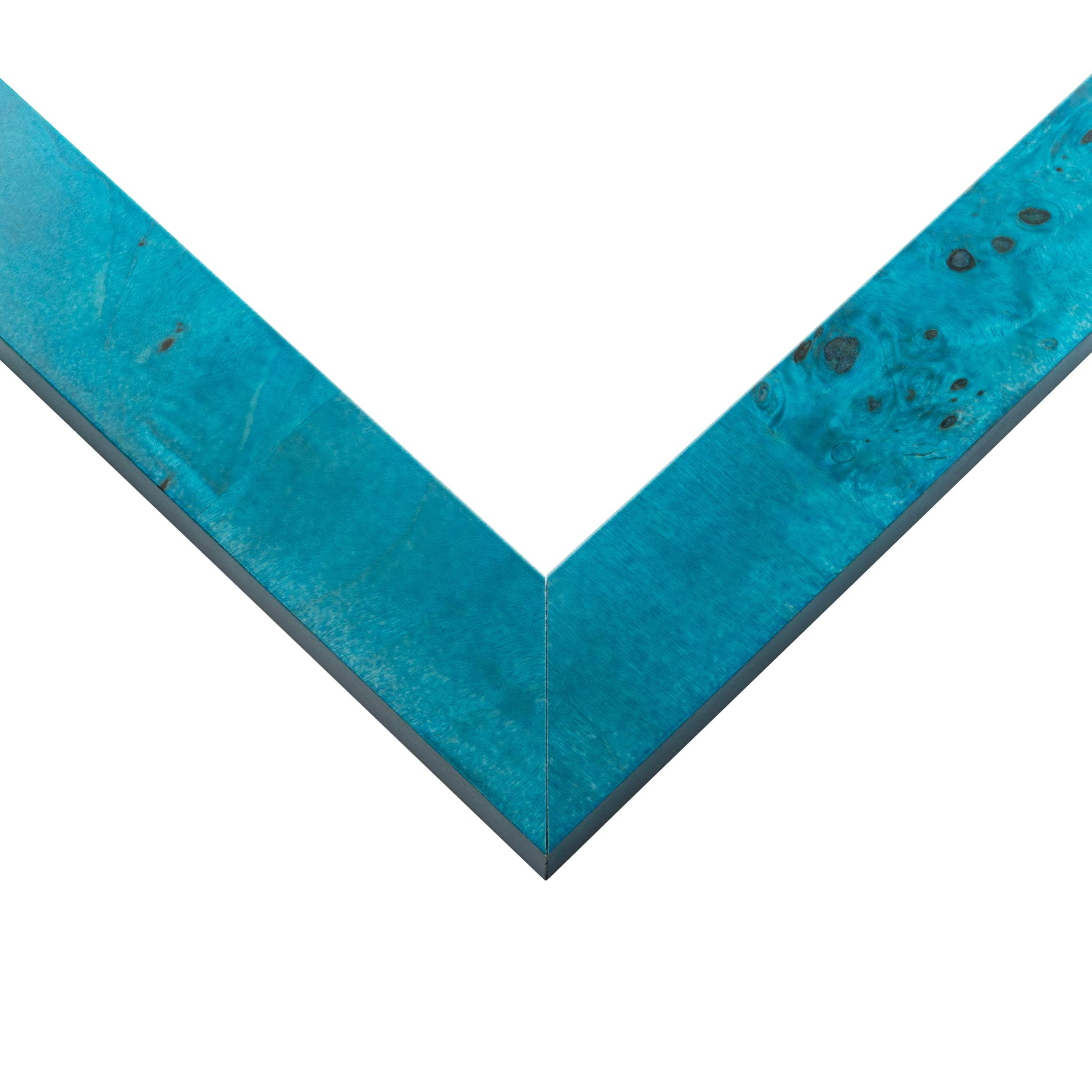 18x24 Frame Blue Teal Burl Wood Picture Frame | 1.75 Inch Moulding Width | Interior Frame Depth 0.5