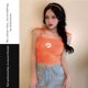 thumbnail image 5 of Chaleco para mujer, niña, con hombros descubiertos, top corto, chaleco ajustado de punto, naranja Noticed AP001483-08B, 5 of 7