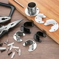 thumbnail image 5 of 4Pcs Closet Rod End Supports, 0.87" Stainless Steel Flange Rod Holder Bracket End Supports with Screws for Bathroom Closet Curtain, Silver, 5 of 7