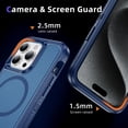 thumbnail image 5 of ELEHOLD for iPhone 15 Pro Max Case,Compatible with Mag Safe Accessory,Magnetic Heavy Duty Drop Protection Invisible Kickstand Rugged Military-Grade Protective Phone Case ,Blue, 5 of 7