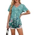 thumbnail image 4 of Camiseta OFEEFAN Plus para mujer con cuello en V y manga corta, 4 of 6