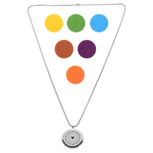 WORGEOUS 1 Juego de collar difusor de aceites esenciales decorativo con colgante de Aroma en forma de corazón para mujer