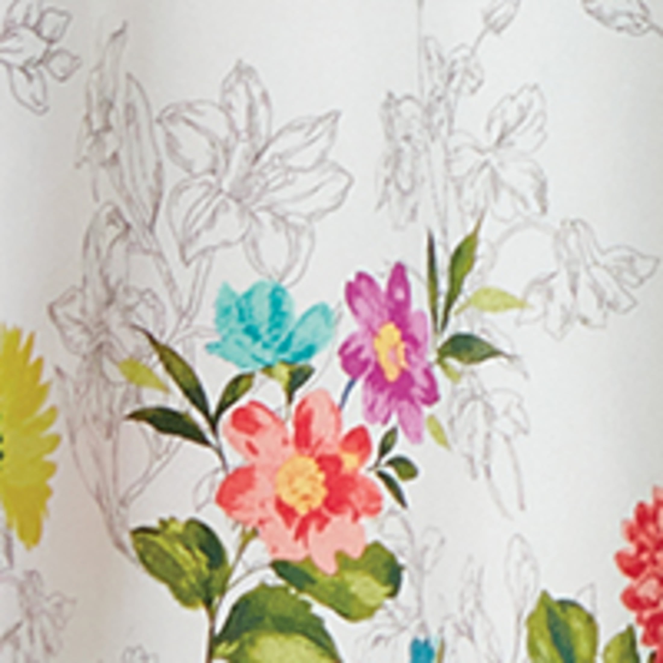 (2 pack) The Pioneer Woman Blooming Bouquet 3-Piece Curtain Tier Pair and Valance Set, 60 in x 36 in, Multi