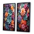 thumbnail image 3 of Designart "Succulent Delight Blue and Yellow Succulents" Succulent Framed Wall Art Set Of 2 - Multi-Color Floral Frame Gallery Set For Office Decor, 3 of 6