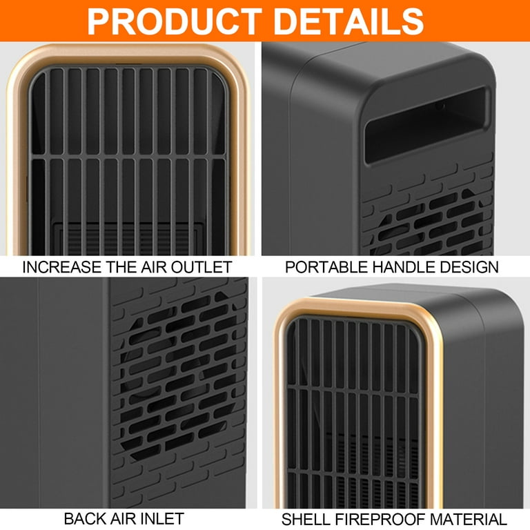 Space Heater, Portable Electric Heaters for Indoor Use, 70° Oscillation  Multiple Protection PTC Desk Heater Fan Smart Heater for Bedroom Office