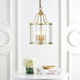 thumbnail image 2 of Safavieh Sutton Place Contemporary Adjustable Height 4-light LED Brass Lantern Pendant Lights, 2 of 7