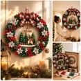 thumbnail image 5 of 3D Christmas Fabric Poke Wreath DIY Kit, Fabric Poke Art Kit for Adults, Christmas Wreath DIY No-sew Craft Kits, Classic Holiday Wreath Craft Gift for Door and Wall Home Display, 5 of 7