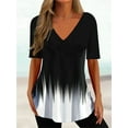 thumbnail image 1 of RWJDXD RWJDXD T-shirt Simple d'Été pour Femmes, Col en V, Manches Courtes, Mode Décontractée, 1 of 7