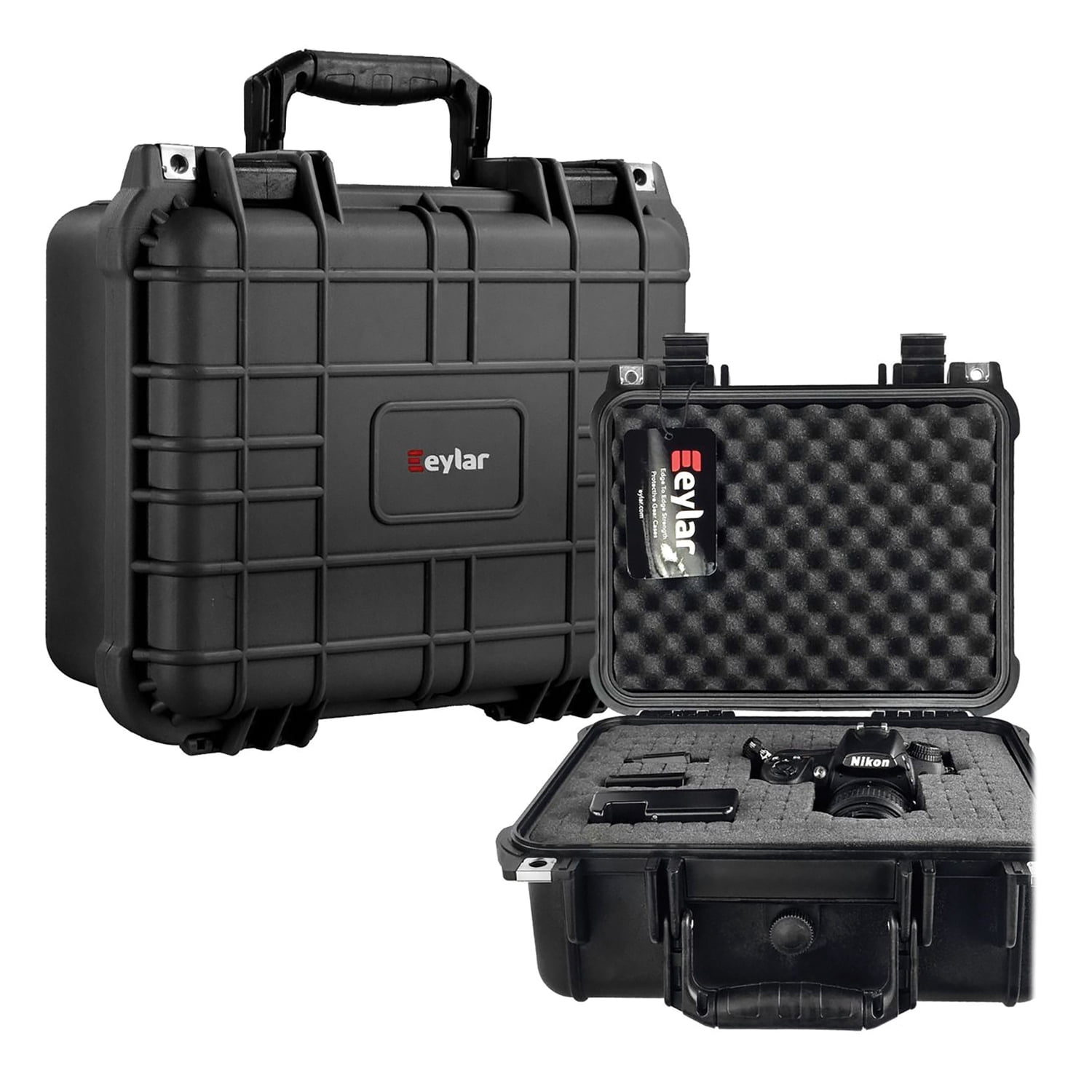 Eylar Standard Waterproof and Shockproof Gear Hard Case with Foam Insert (Black)