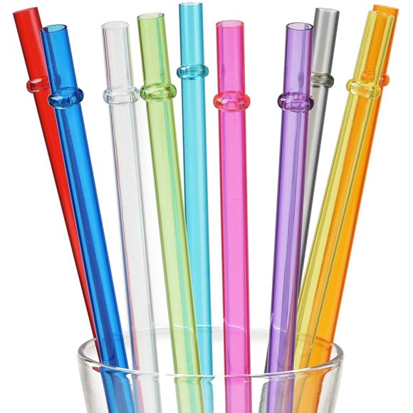 EcoNesxp Reusable Clear Plastic Glitter Straws 1 Gallon Water 64 Ounces 32 Ounces Water Bottle