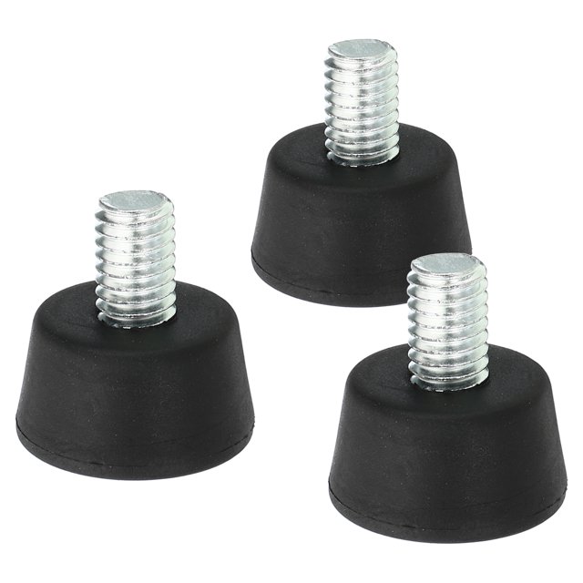 Unique Bargains Universal 3/8' x 1.3' Rubber Tripod Feet, 3 Pack, Black, 3