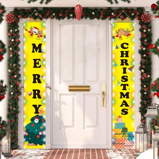 Fiudx Acentos De Decoración Del Hogar Bienvenido Feliz Navidad Porche Letrero Gnomo Yard Sign Decoración De Navidad Interior Al Aire Libre Bandera Colgante Para Puerta Principal Jardín Suministros Pa