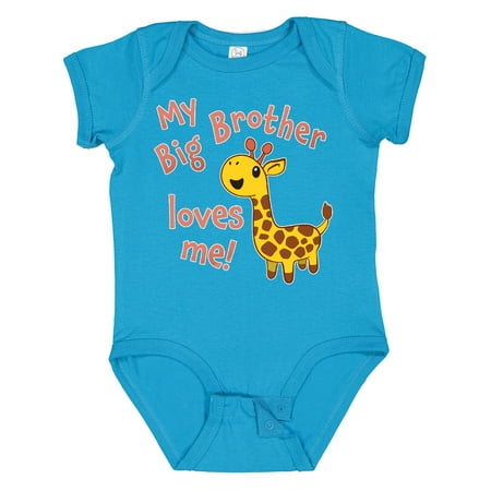 

Inktastic My Big Brother Loves Me- Cute Giraffe Gift Baby Boy or Baby Girl Bodysuit