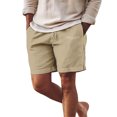 thumbnail image 3 of Mens Casual Cotton Linen Casual Elastic Waist Drawstring Lightweight Summer Beach Vacation Yoga Golf Shorts with Pockets Khaki 2Xl, 3 of 7